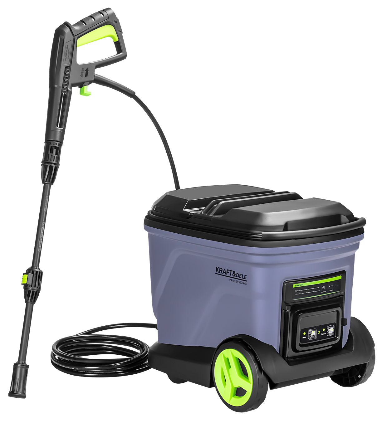 Myjka akumulatorowa ze zbiornikiem 20L 700W 42V 3000mAh 200bar 260l/h KD5372