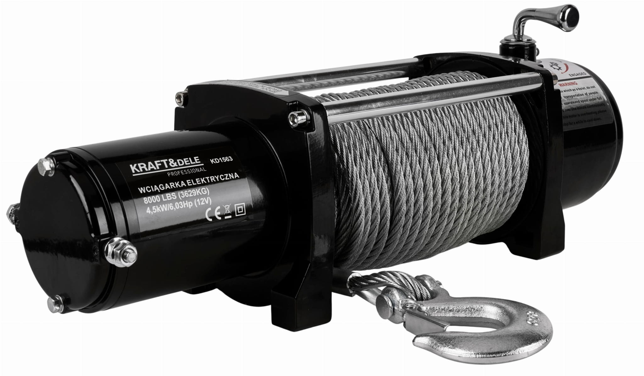 Wyciągarka elektryczna linowa 8000 LBS 12V KD1563