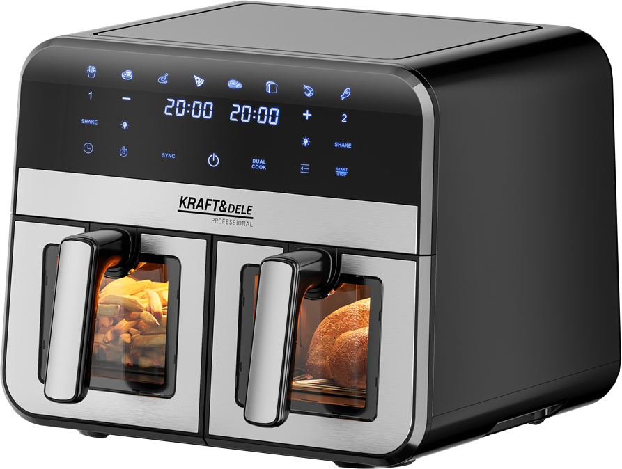FRYTKOWNICA BEZTŁUSZCZOWA AIRFRYER 9L 2500W DWIE KOMORY 4,5L + LCD KD4179