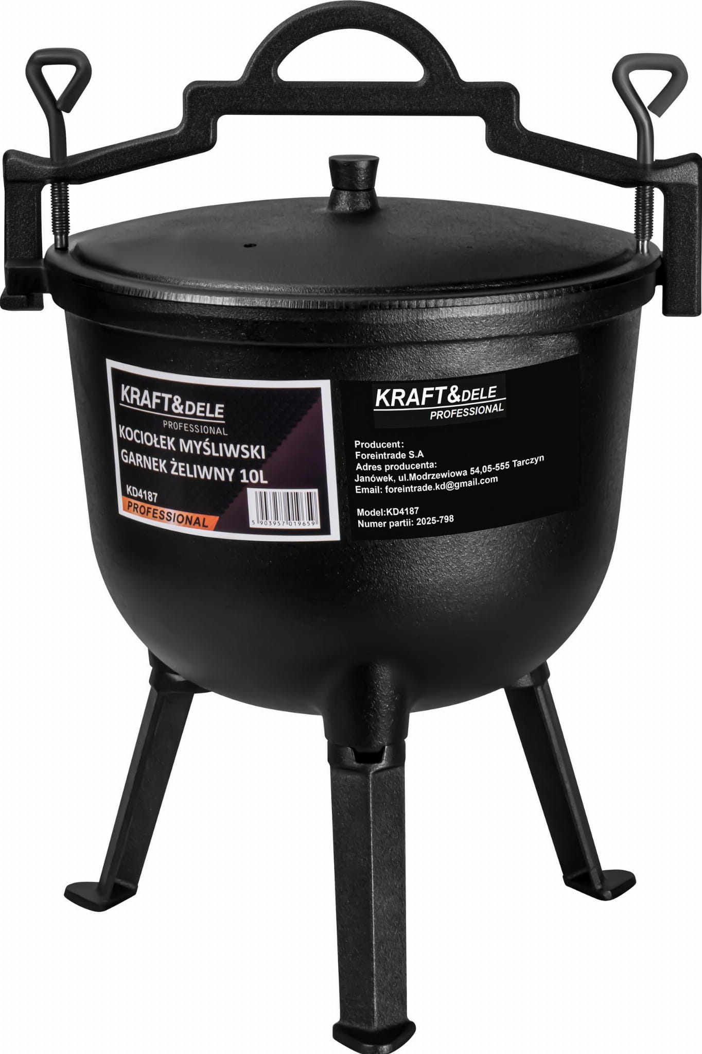 Kociołek myśliwski / Garnek żeliwny 10L KD4187