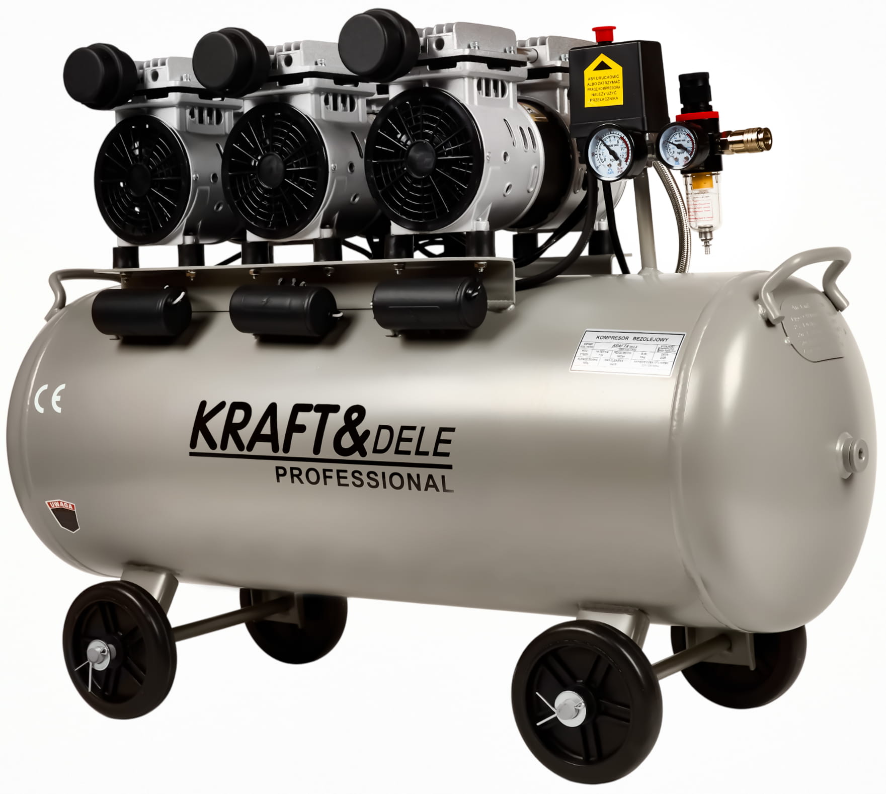 Kompresor bezolejowy 100L 3x1500W KD1397