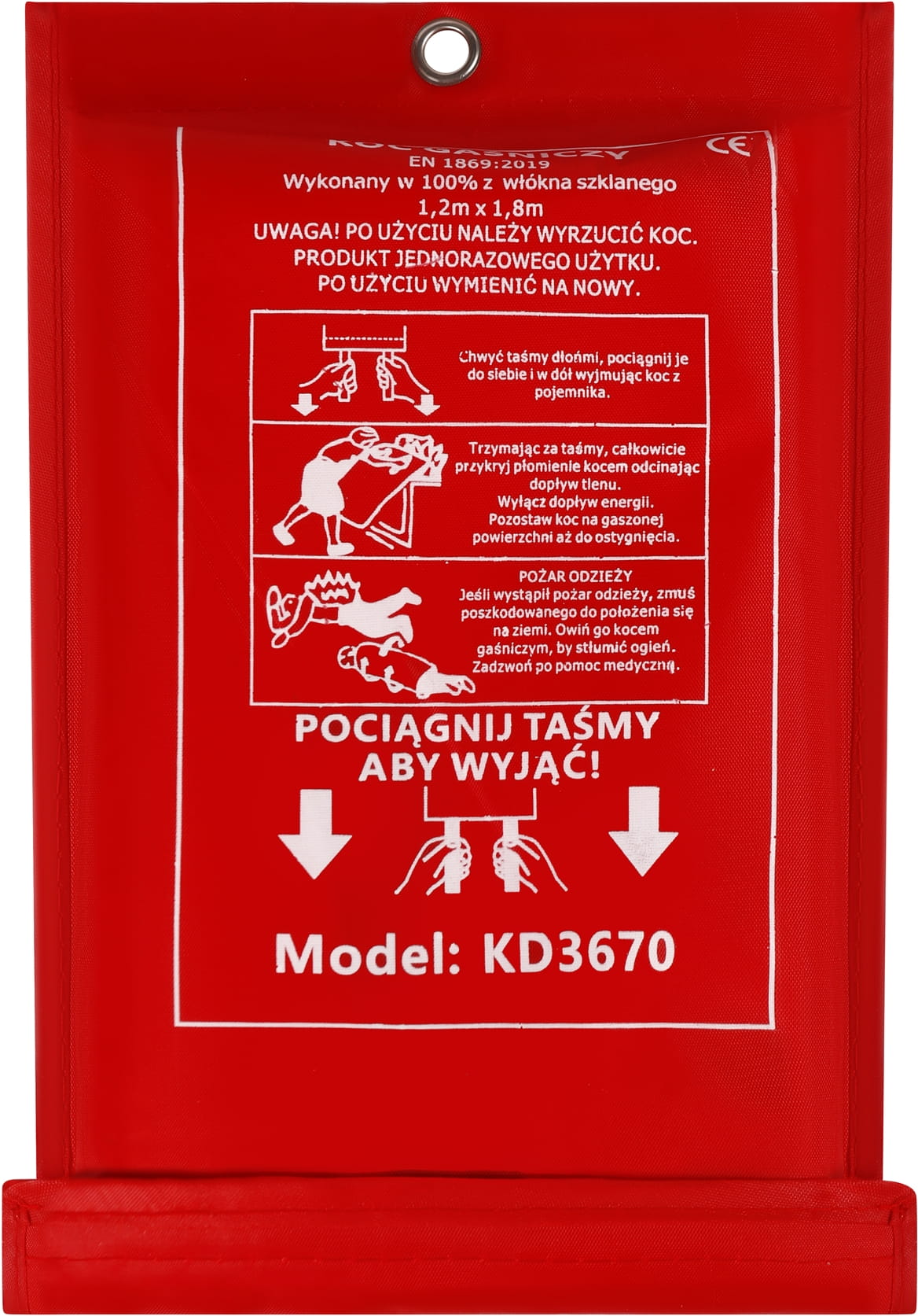 Koc gaśniczy 1,2x1,8M włókno szklane KD3670
