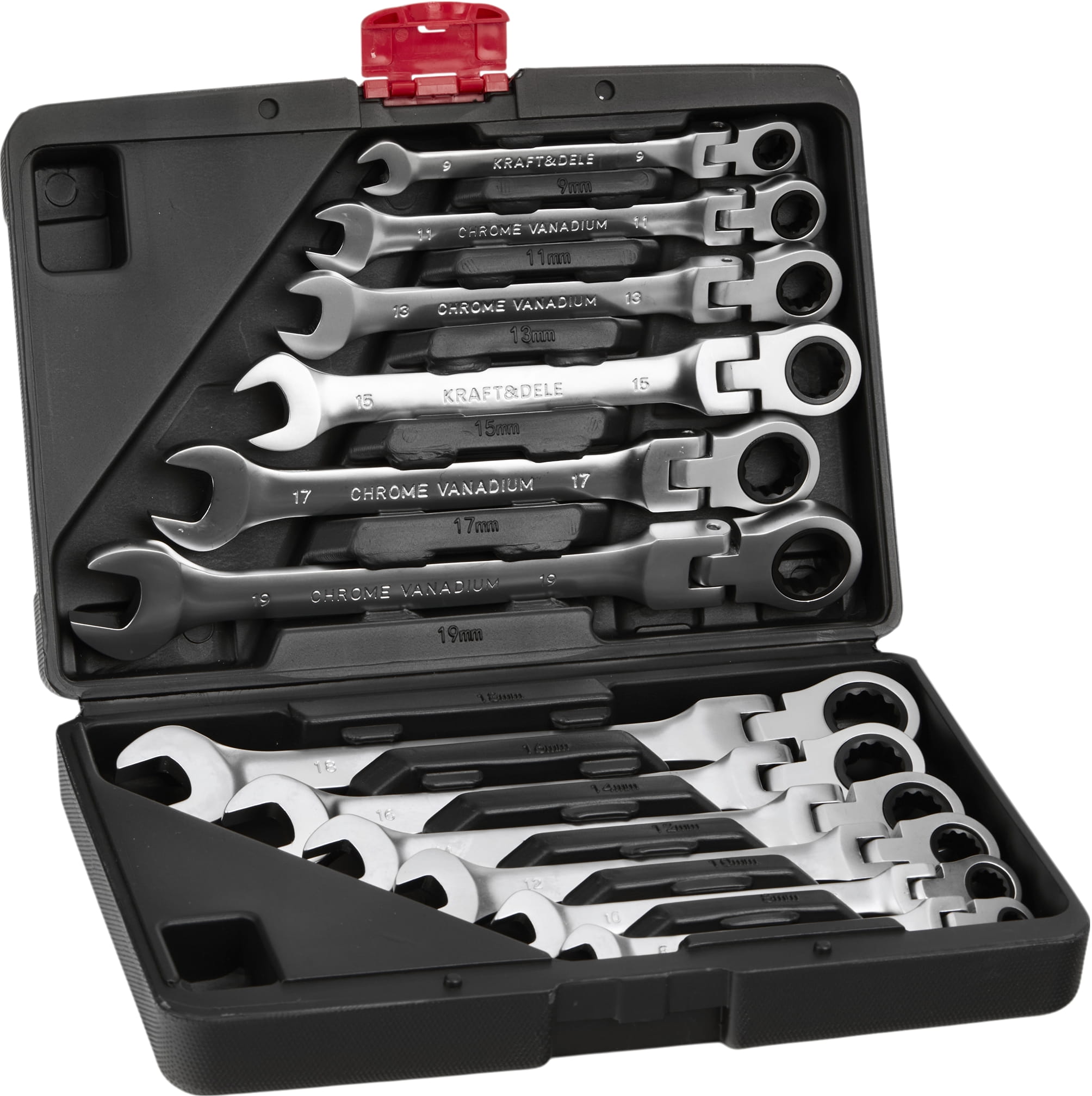 KLUCZE PŁASKO-OCZKOWE 8-19mm 12el. KD11304