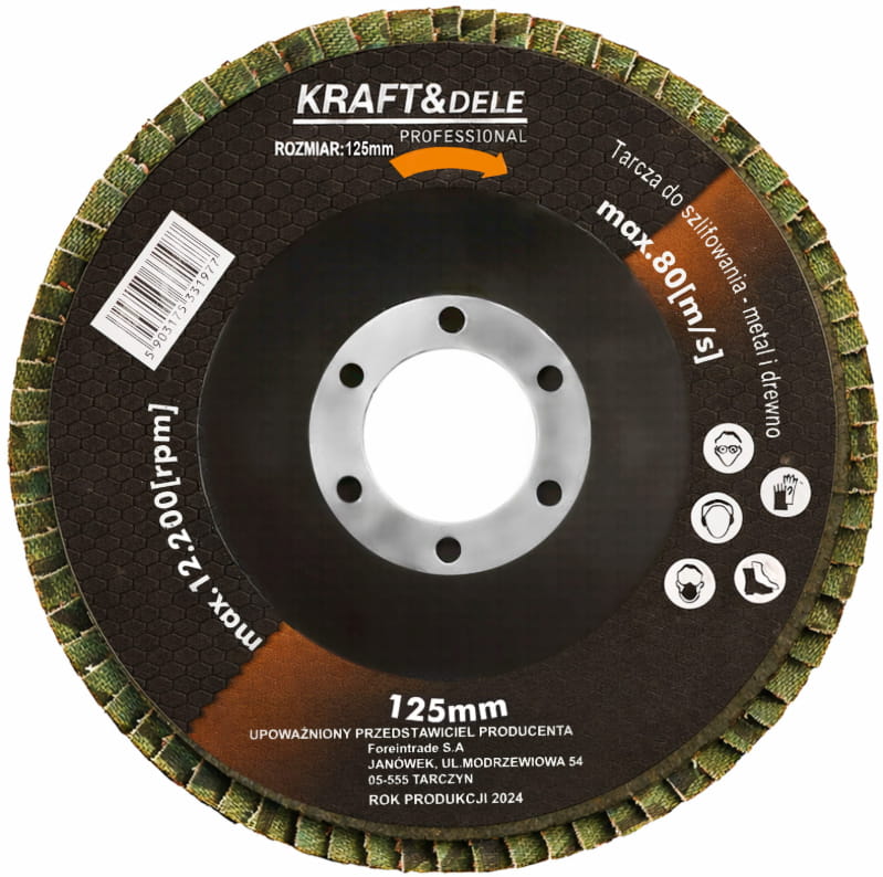 Tarcza listkowa P80 125mm KD967