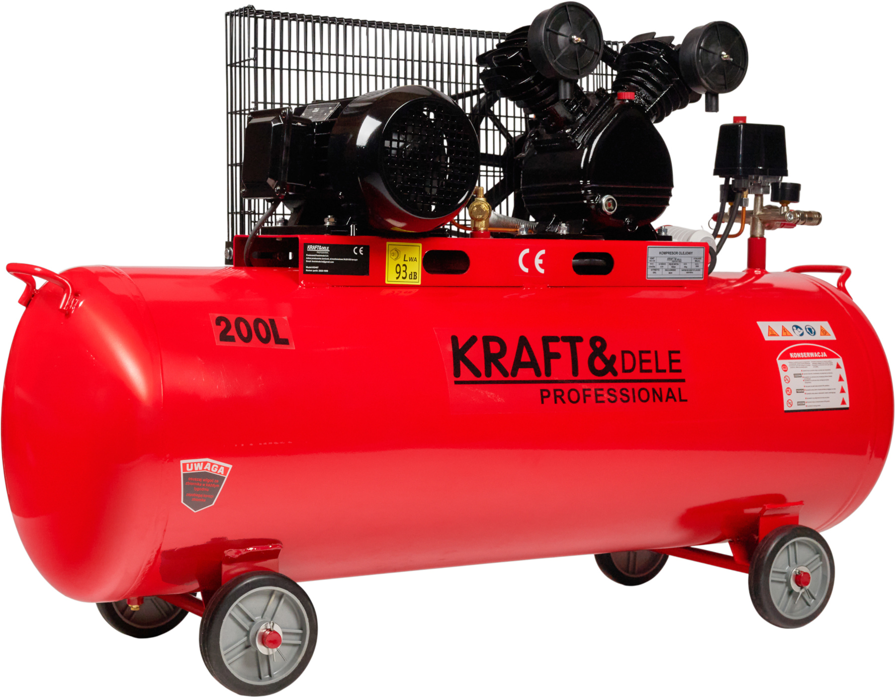 Kompresor Olejowy 200L 2 Tłoki 400V KD407