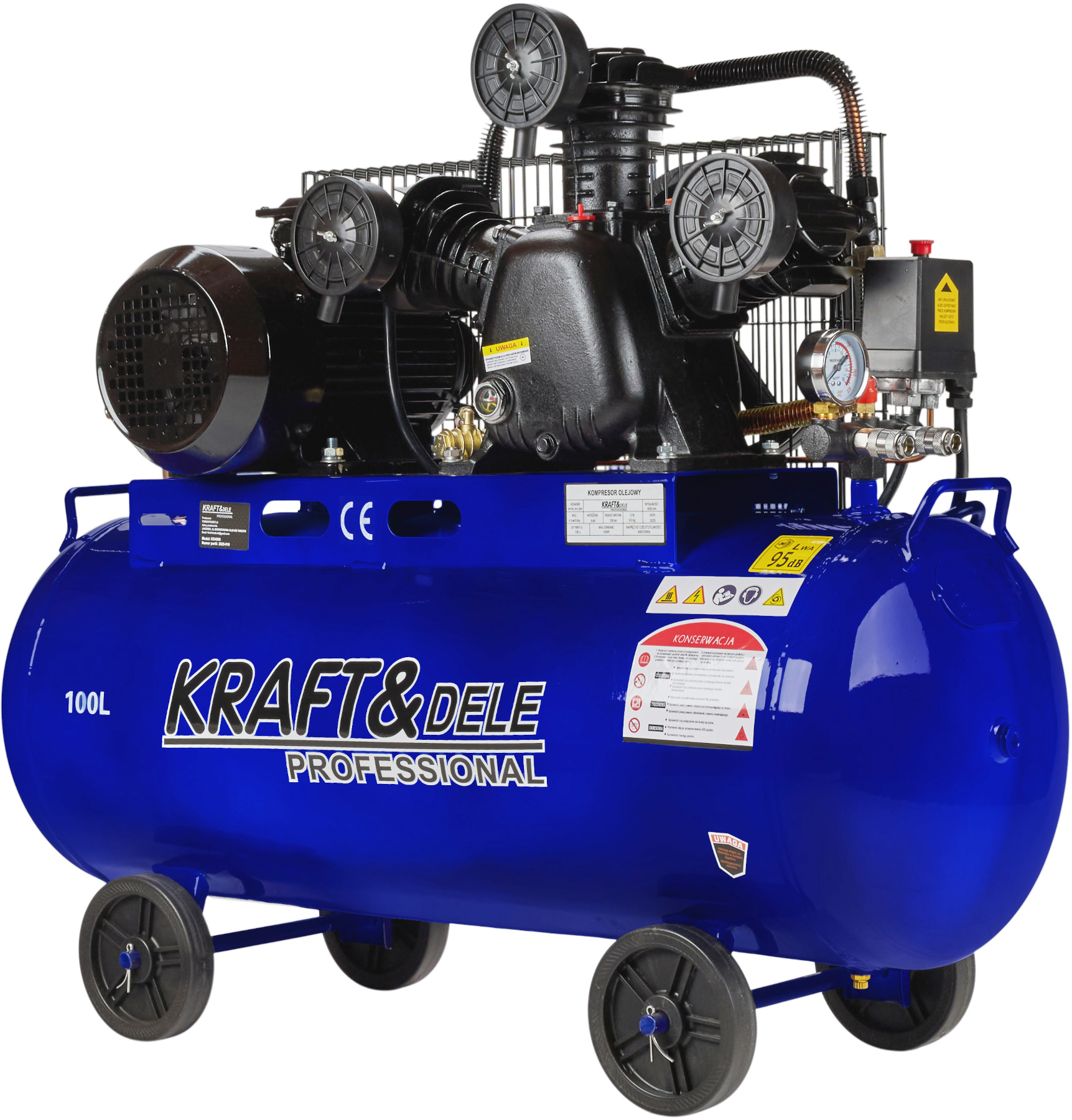 Kompresor olejowy 100L 4100W 650L/min KD4066