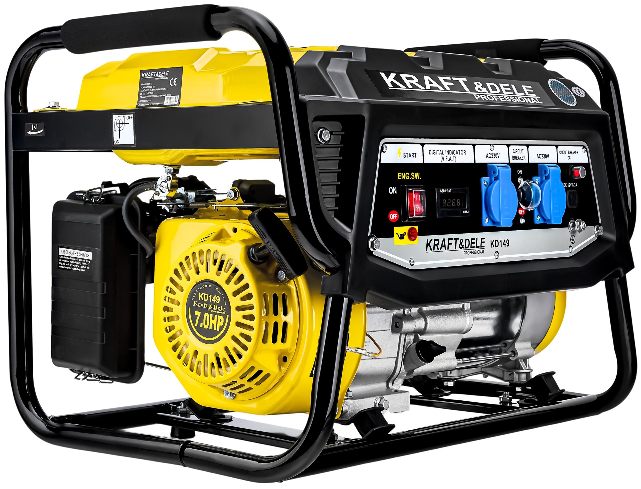 Agregat prądotwórczy 3500W + woltomierz LCD 12/230V KD149