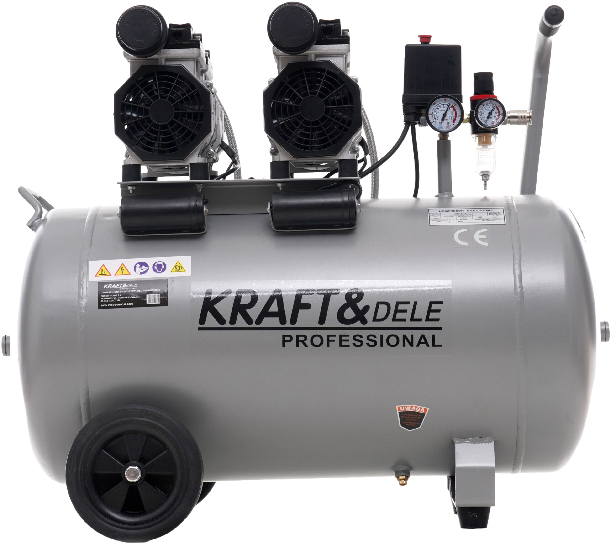 Kompresor bezolejowy 100L 2x1500W KD1398