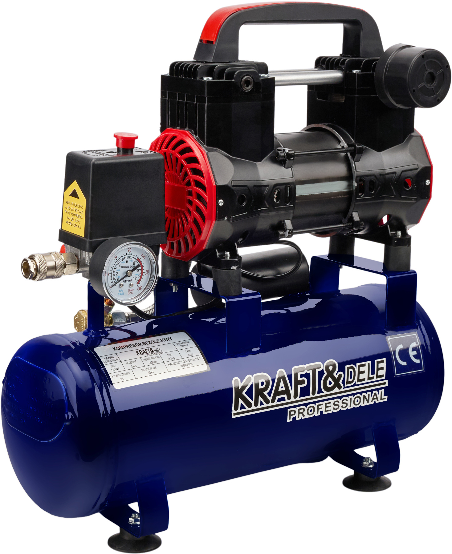 Kompresor bezolejowy 9L 1200W 220L/min KD4090