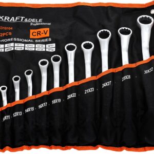 Klucze oczkowe gięte 12el. 6-32mm KD10104