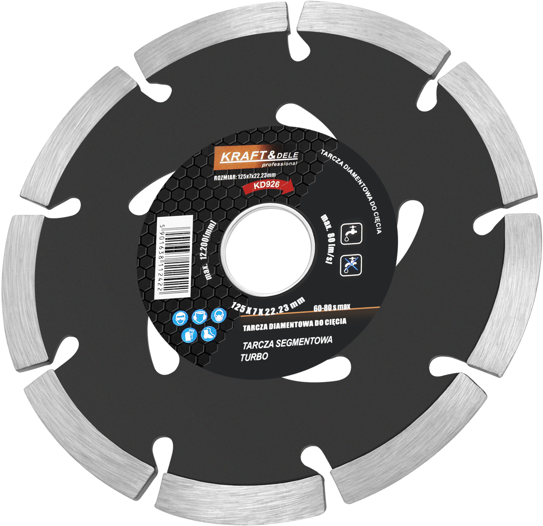 Tarcza segmentowa do cięcia 125x7x22,23mm TURBO KD926