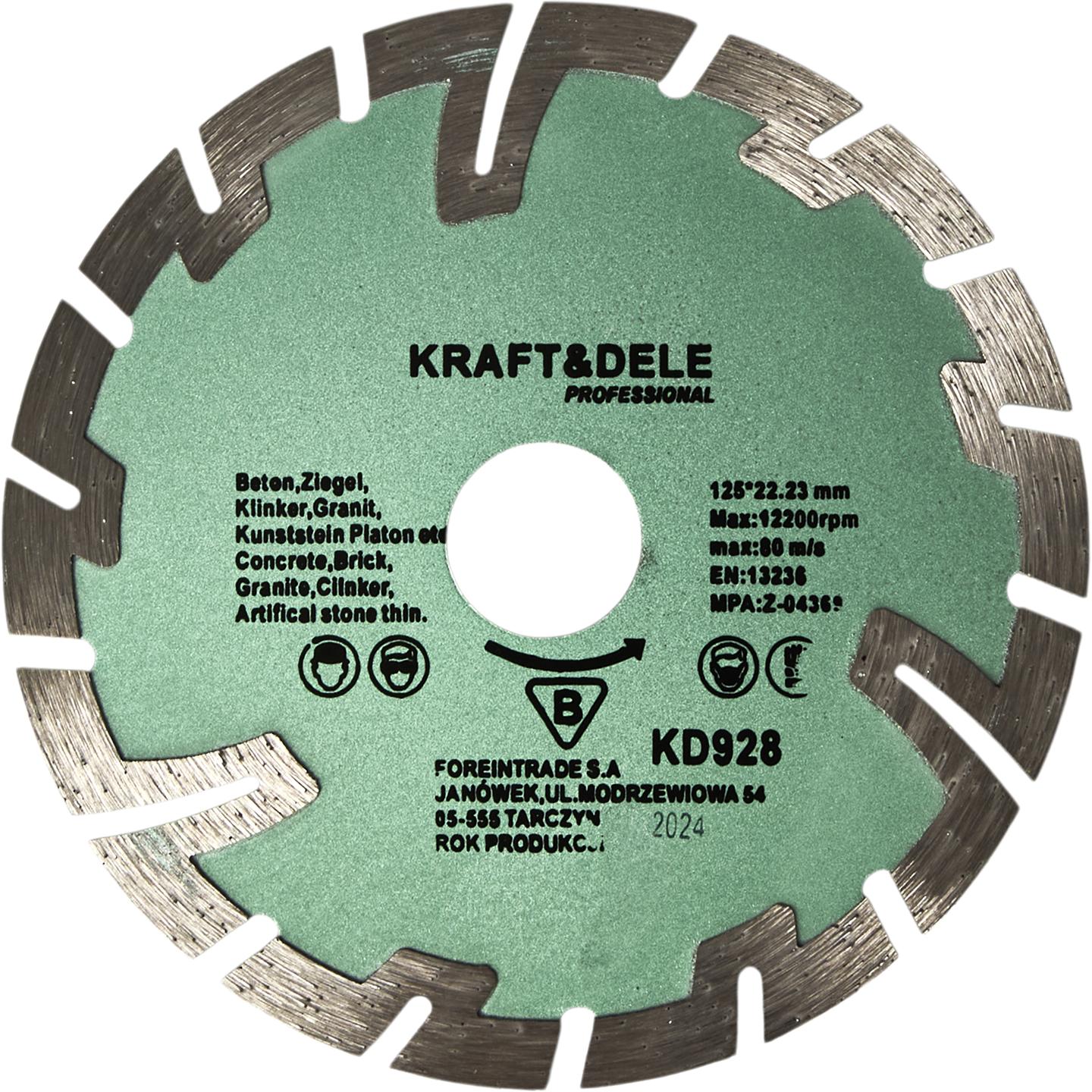 Tarcza diamentowa segmentowa 125x22,23mm KD928