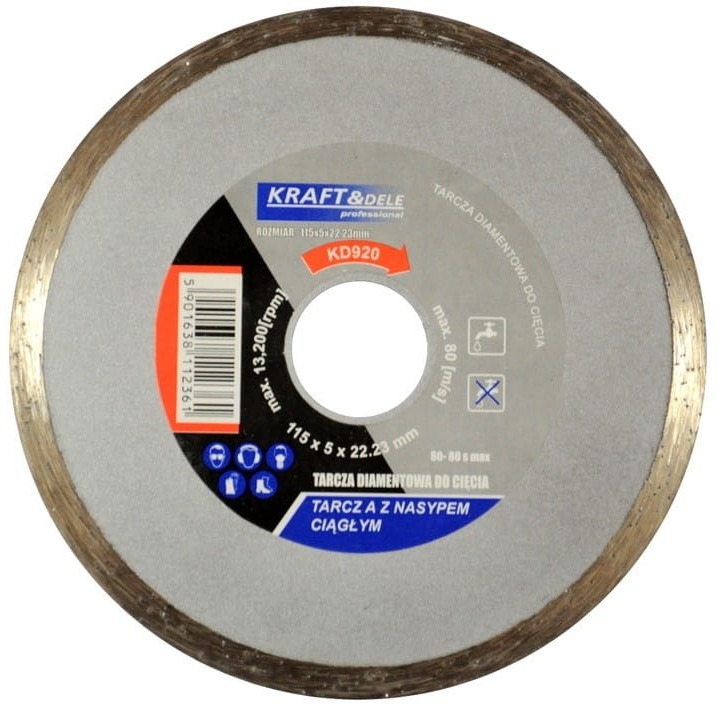 Tarcza diamentowa ciągła do cięcia 115x5x22,23mm KD920