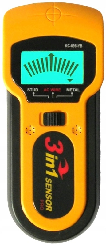 Wykrywacz metalu, przewodów i drewna 3w1 LCD KD10401