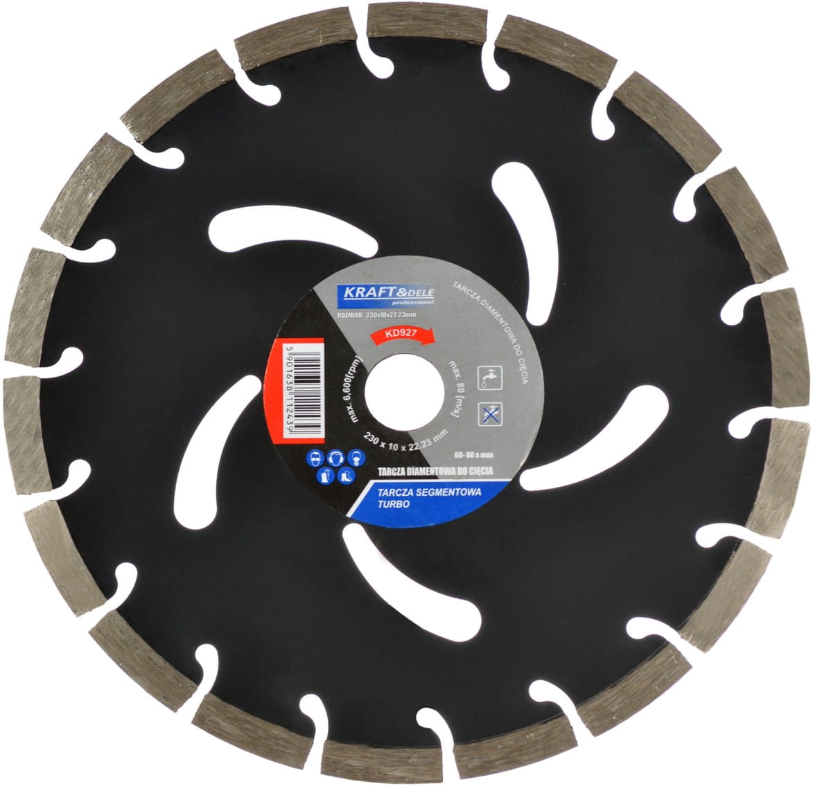 Tarcza segmentowa do cięcia 230x10x22,23mm TURBO KD927
