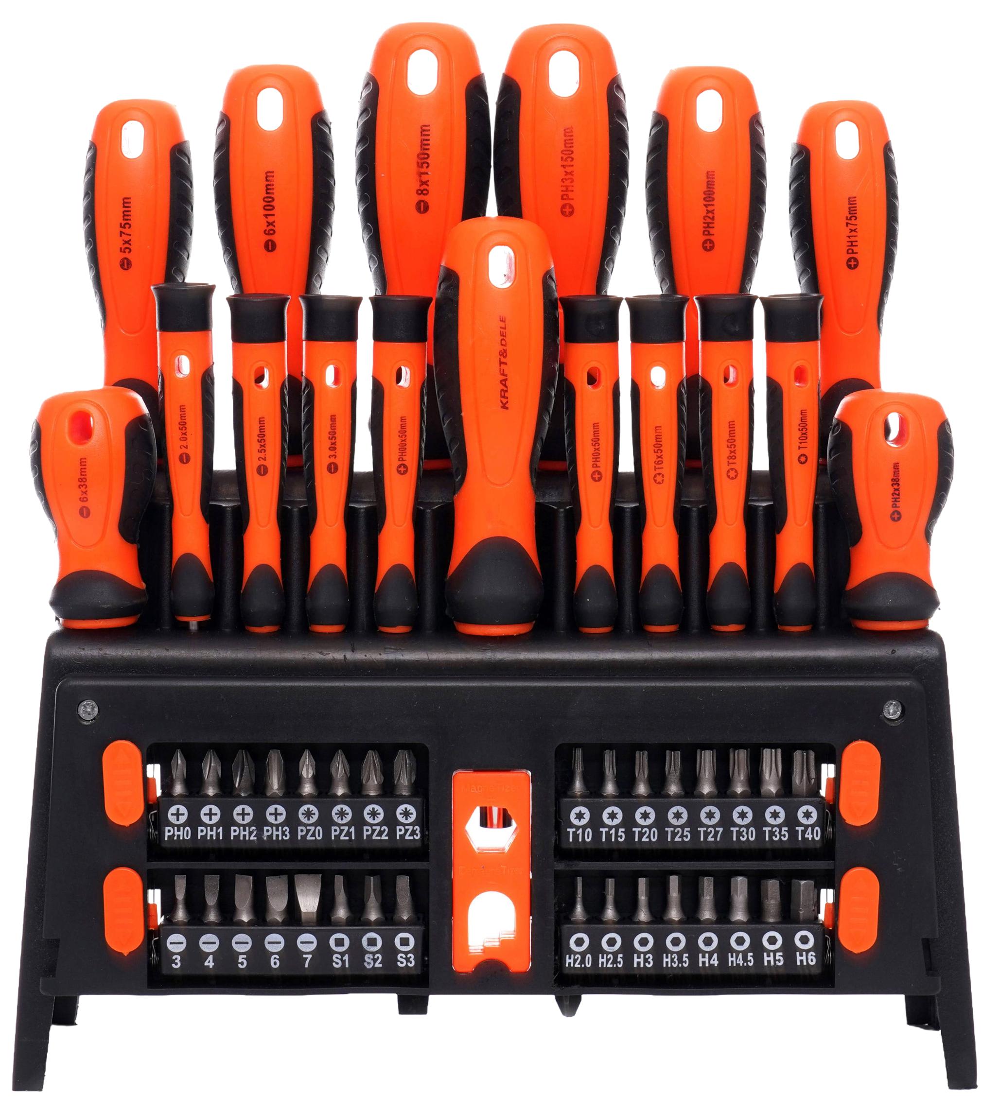 Zestaw śrubokrętów, wkrętaków, bitów + magnetyzer 50el. KD10950